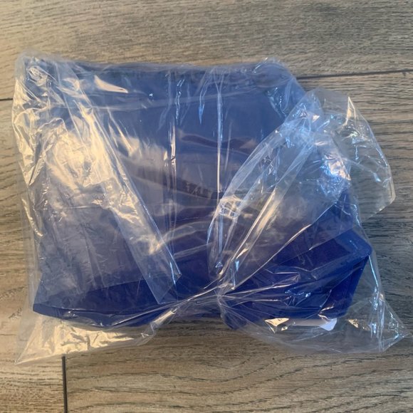 NWT LANDS' END CS 3.4 SLEEVE POPLIN BUTTON SHIRT DARK COBALT BLUE 2P (PETITE) - Picture 6 of 6